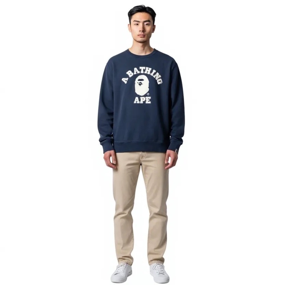 Bape Navy Crewneck Sweater